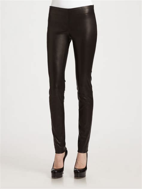 ysl leather leggings|farfetch ysl pants.